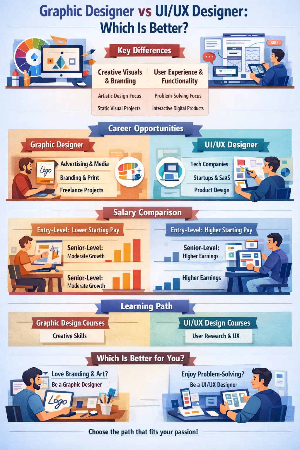Graphic Designer vs Ui Ux :  Which is better